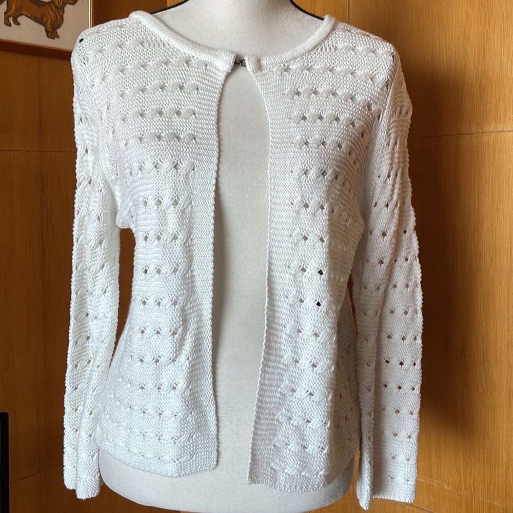 White cardigan